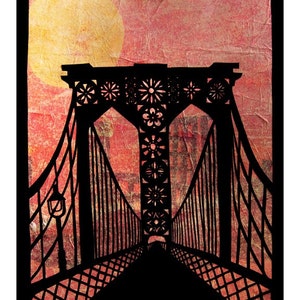 Brooklyn Bridge - 8 x 10 Cut Paper Art Print