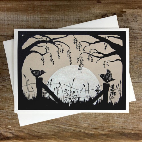 Harvest Moon Greeting Card Etsy