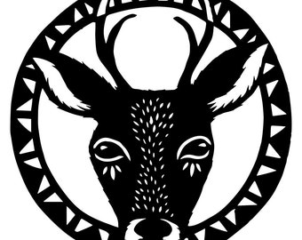Deer - 8 x 8 inch Cut Paper Art Woodland Critters Animal Print