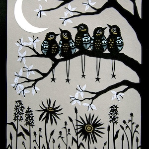 Night Class Cut Paper Art Print - Etsy