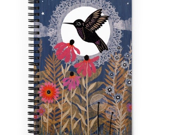A Night Alight With Stars Spiral Dot Grid Notebook