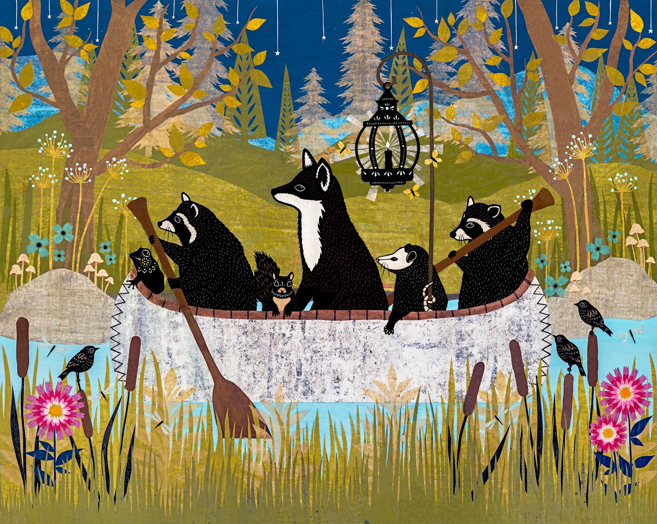 Where the Lantern Light Leads - 16 X 20 Inch Cut Paper Art Print