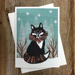 Dans les bois hivernaux - Carte de voeux
