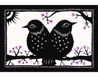 二羽の小鳥 小鳥のビーズ刺繍 7つの型紙に生息する44羽の小鳥たち （レディ