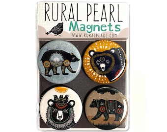 Bear Magnets - Set of 4 - 1.25 inch Magnets