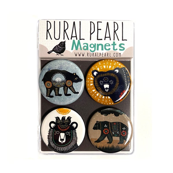 Bear Magnets - Set of 4 - 1.25 inch Magnets