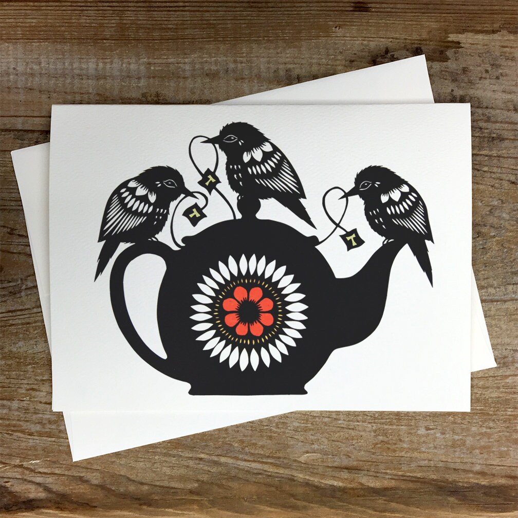 Making Tea For Three - Greeting Card
