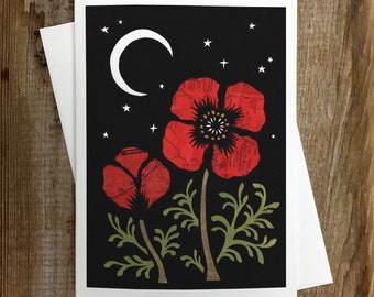 Poppy Moon - Greeting Card