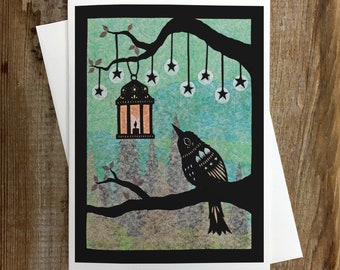 Lantern In The Mist - Greeting Card