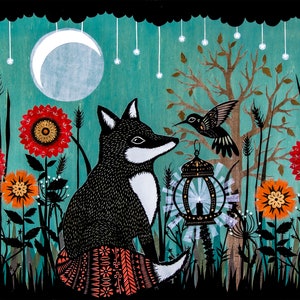 My Lantern Burns Serene II - 16 x 20 inch Cut Paper Art Print