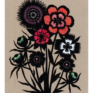 Among Wildflowers - 8 x 10 inch Cut Paper Art Print