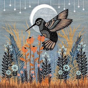De Avondster - 8 x 8 inch gesneden papier kunstdruk