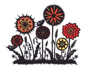 Garden Variety I - 8 x 10 inch Cut Paper Art Print