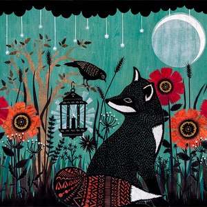 My Lantern Burns Serene - 16 x 20 inch Cut Paper Art Print