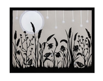 Lighting Up The Night - 8 X 10 inch Cut Paper Art Print