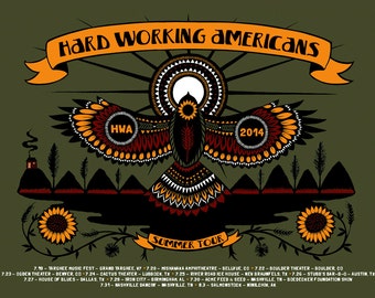 Hard Working Americans 2014 Summer Tour Concert Poster