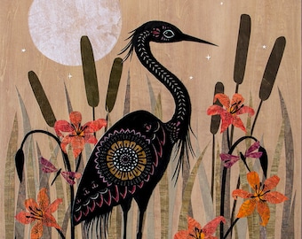 Evening's Cast - 16 x 20 inch Cut Paper Art Printed Reproduction