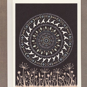 Moon of the Circling Swallows - Greeting Card