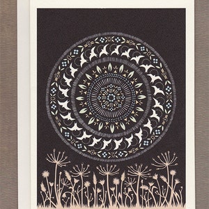 Lune des hirondelles indirectes - Carte de voeux