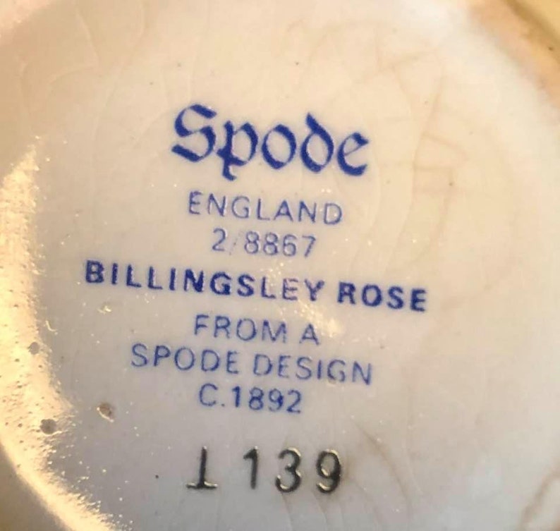 Spode Billingsley Rose Tea Cup Pink Jewel Crafted in England Flat Cup