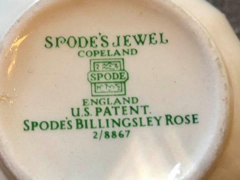 Spode Billingsley Rose Tea Cup Pink Jewel Crafted in England Flat Cup