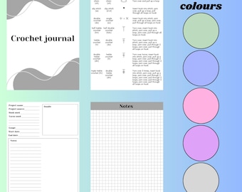 Crochet Project Planner: Multicolour Digital Journal (PDF Download)