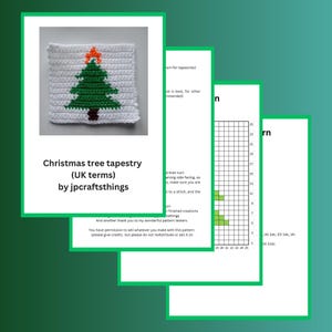Christmas Tree Tapestry Crochet Pattern PDF/tapestry wall hanging home decor/Christmas crochet gift/instant download/US and UK terms