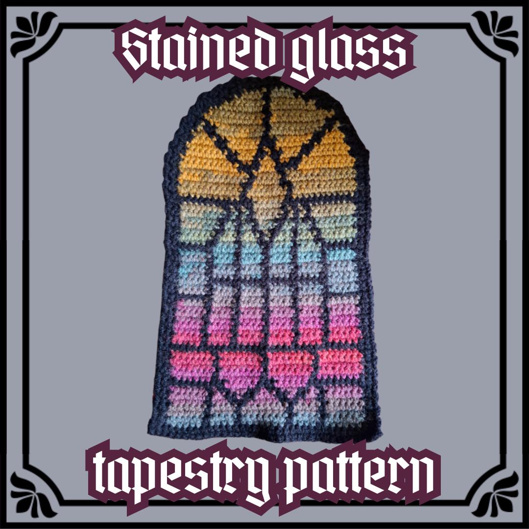 34 Goth Crochet Patterns for Dark, Witchy, and Alternative Makes 28 Stained glass crochet tapestry pattern/spooky