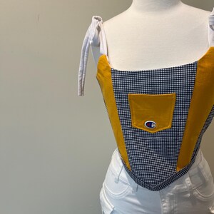 Handmade Upcycled Champion Corset Top Size S-L