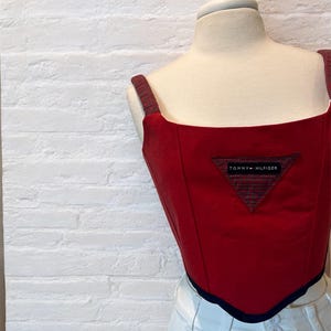 Handmade Upcycled Tommy Hilfiger Corset Top Size S-L
