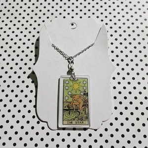 Tarot - tarot card - mini tarot card - tarot card necklace - tarot card pendant - tarot reading -   the star - major arcana - gift