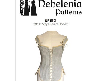 17th Century (Baroque) Stays or Pair of Bodies Pattern - PDF Download