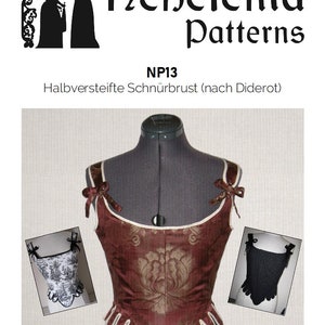 18th c. Half Boned Stays pattern - PDF Download