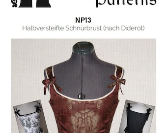 18th c. Half Boned Stays pattern - PDF Download