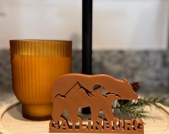 Decorazione a forma di orso delle montagne fumose di Gatlinburg, Tennessee, per ufficio o casa