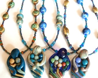Custom Beaded Necklace for our Handblown Glass Pendants