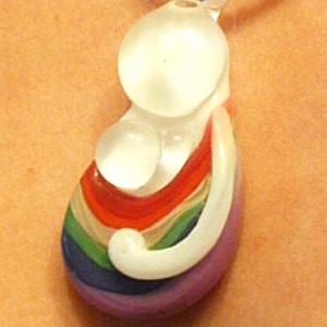 Rainbow Babywearing Mama Pendant Necklace Birth Art Attachment Parenting Mother Jewelry white image 1