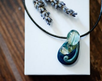 Babywearing Mother Baby Handblown Glass Pendant Breastfeeding Jewelry Charm Necklace Birth Bead