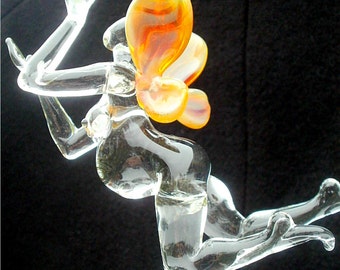 Pregnant Fairy Mama Glass Sculpture Hanging Birth Art