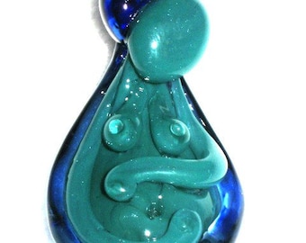 Birth Partner hand blown glass custom pregnant mama necklace pendants