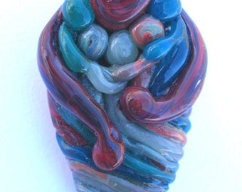 Glass Pendant Mother of 5 Children Big Family Necklace Brother Sister Baby Siblings Jewelry Handblown in Custom Colors