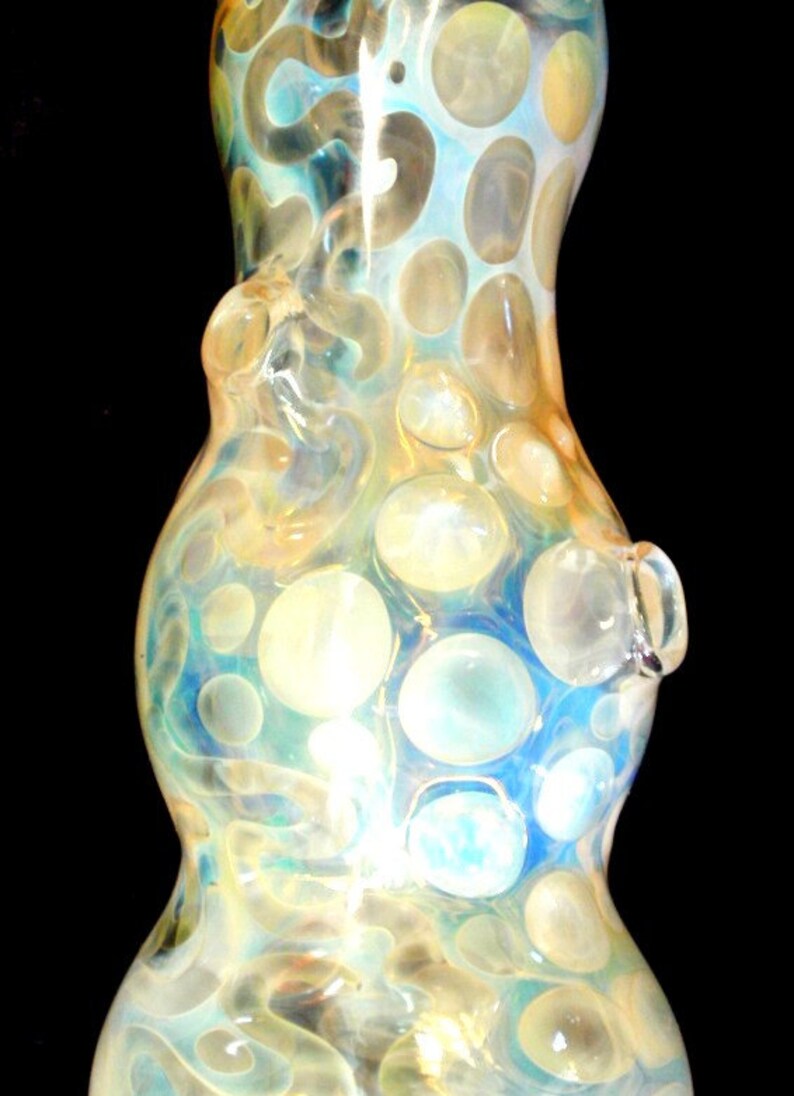 Glass Incense Burner Color Changing Smoking Bottle Hand Blown Etsy