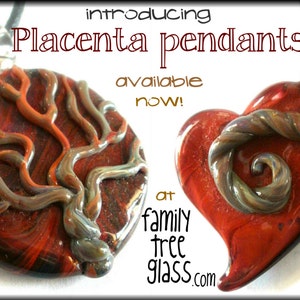 Placenta Tree of Life Birth Art Glass Necklace Pendant Midwife Jewelry image 3