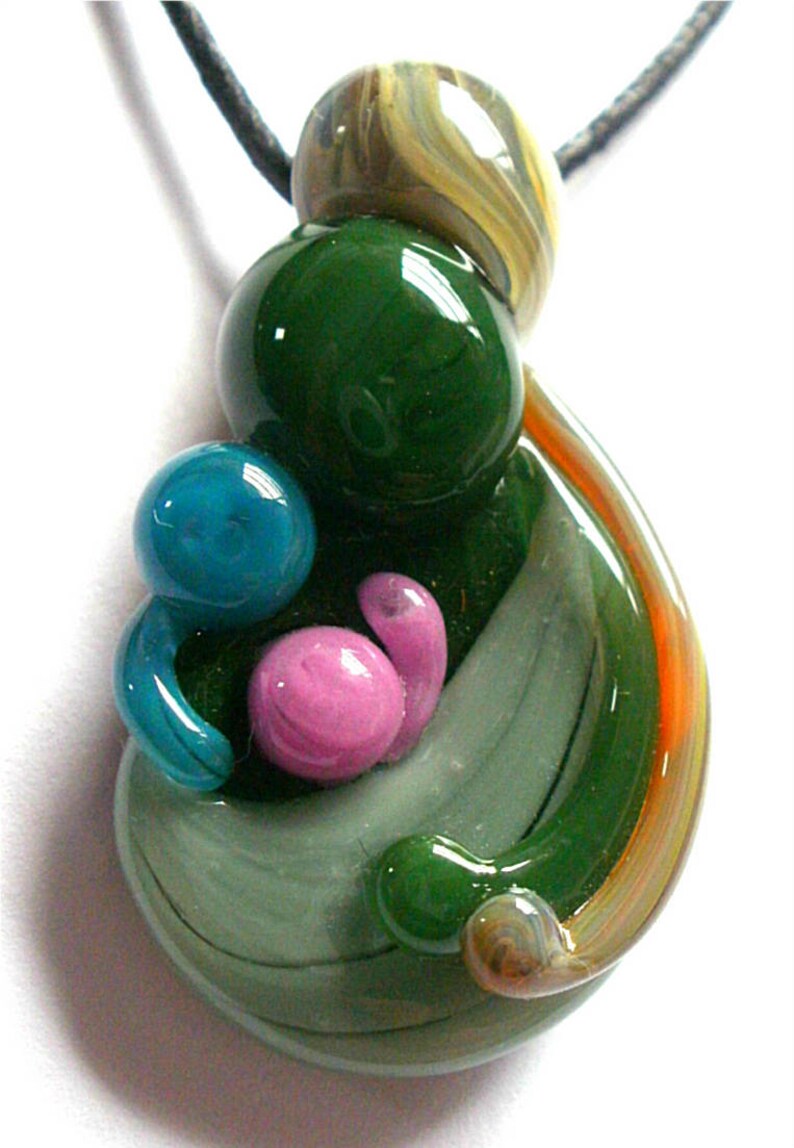 Glass Ornament Babywearing Family of 4 Holiday Decoration Mother Father Baby Brother Sister Siblings Handblown in Custom Colors image 5