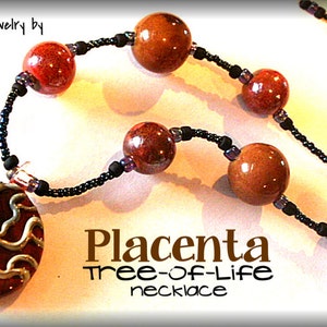 Placenta Tree of Life Birth Art Glass Necklace Pendant Midwife Jewelry image 5