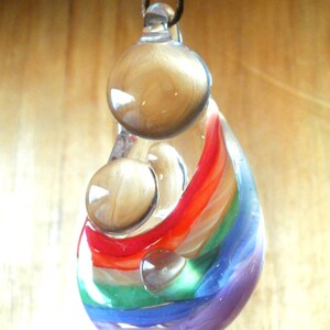 Rainbow Babywearing Glass Ornament Pendant Attachment Parenting Mother Baby Sling Carrier Sun Catcher