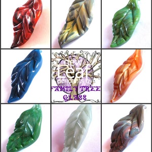 Glass Pendant Tree Leaves Handblown Leaf Necklace Charm image 4