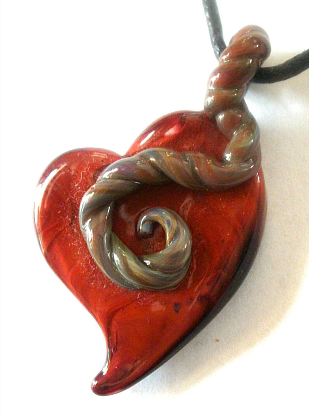 Placenta Love Birth Art Glass Necklace Pendant Midwife Doula