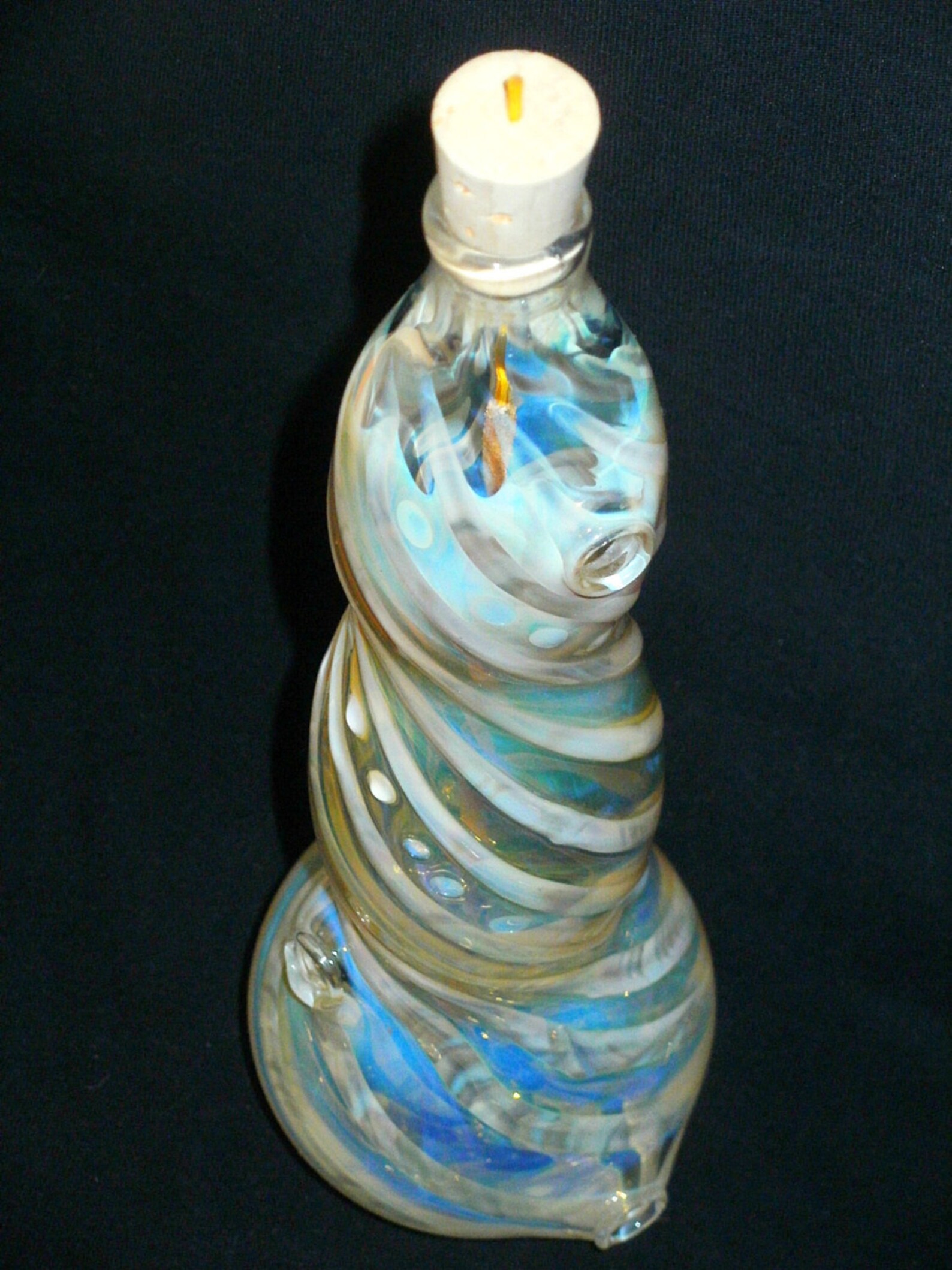Glass Incense Burner Color Changing Smoking Bottle Hand Blown Etsy