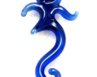 Ohm Om Aum Pendant Symbol Handblown Glass Yoga Necklace Meditation Mindfulness Jewelry in Custom Colors